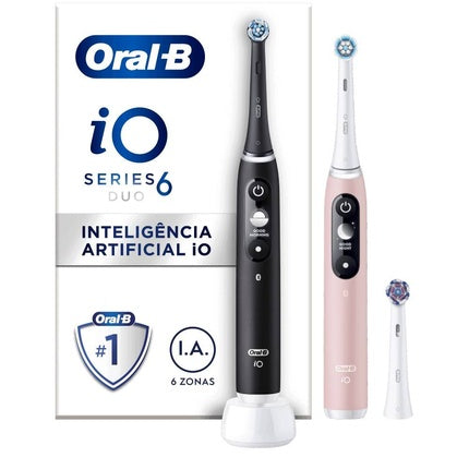 Oralb Io6 Duo Pack Electric Toothbrush Black Lava & Pink Sand