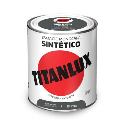 Titanlux 5808971 Enamel Single Layer Medium Grey Glossy 750ml