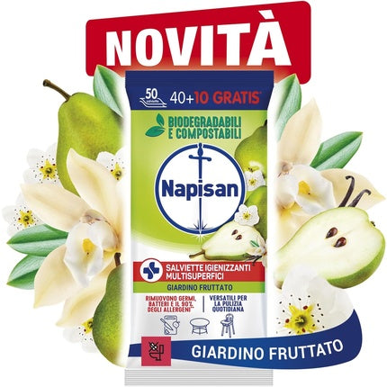 Napisan Multi-Surface Sanitizing Wipes Fruity Garden