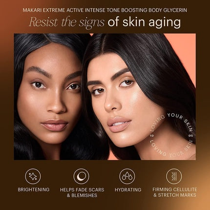 Makari Extreme Carrot & Argan Oil Skin Toning Body Glycerin 16.8oz with Organiclarine - Whitening Treatment for Dark Spots, Acne, Wrinkles & Dryness