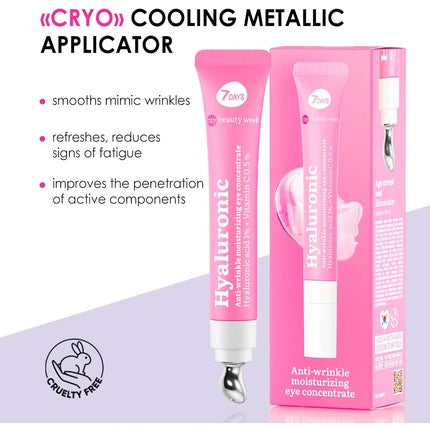 7Days Eye Cream with Hyaluronic Acid Korean Skincare for Dark Circles and Puffy Eyes Anti Aging Eye Bags Remover Anti Wrinkles Eye Gel with Cooling Massager