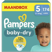 Pampers Nappies Size 5 Baby-Dry Junior Monthly Box Up to 12 Hours All-Round Leak Protection