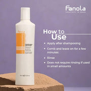 Fanola Restructuring Conditioner Hydration and Nourishment for Dry Stressed and Damaged Hair Enriched Formula with Milk Proteins 350ml