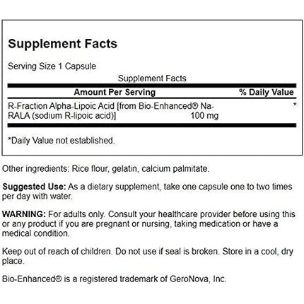 Swanson Ult R-Fraction Alpha Lip 100mg 60 Capsules