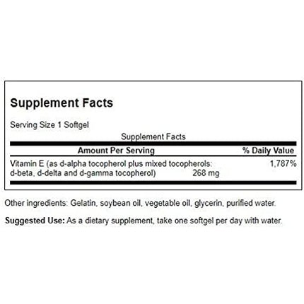Swanson Vitamin E Mixed Tocopherols 400 IU 100 Softgels