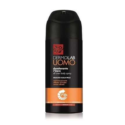 Dermolab Uomo Deodorant Spray 72H All Over Body Original Scent Removes Odors and Regulates Breathability 150ml