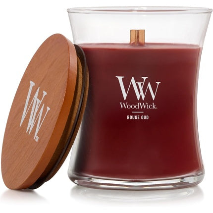 Woodwick Scented Candle with Crackling Wick Rouge Oud Medium Hourglass