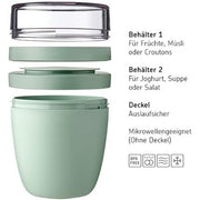 Mepal Lunchpot Ellipse Practical Yoghurt Cup and Muesli Cup Separate Compartments for Yoghurt and Muesli Suitable for Freezer Microwave and Dishwasher 500ml 200ml Vivid Mauve Lunchpot Vivid Mauve