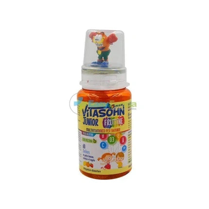 Marco Antonetto Farmaceutici Vitasohn Junior Fruttine Multivitamin Dietary Supplement For Children Lemon Orange And Strawberry Flavor 60 Gelatin Candies