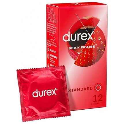 Durex Sexy Strawberry Lubricated Condoms - Pack of 10