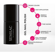 Semilac Pink Crystals 164 UV Hybrid Nail Polish 7ml
