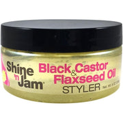 Ampro Shine N Jam Black Castor & Flaxseed Oil Styler 8oz 226g