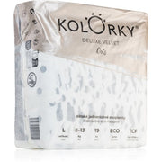 Kolorky Deluxe Velvet Dots Disposable Diapers - Size L (8-13 kg), 19 pcs