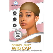 Dream Deluxe Wig Cap Black 0097blk Superior Quality - Pack of 2