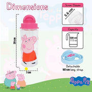 Peppa Pig Kids Water Drinking Bottle 500ml Tritan BPA Free Wide Mouth