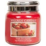 Village Candle Candle Fresh Strawberries 9.5 X 11 Cm Wax Red