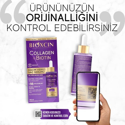 Bioxcin Collagen Biotin Volumizing Hair Serum Thickening Strengthening Formula