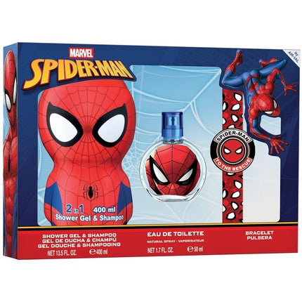 Spiderman Set with EDT 50ml Shower Gel and 400ml Shampoo and Bracelet
