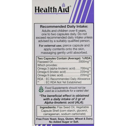 HealthAid Vegan Omega 3-6-9 60 Capsules