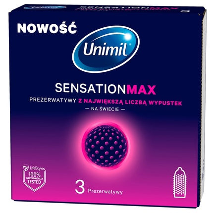 Unimil Sensation Max Condoms With The Highest Number Of Nubs - 3 Pieces