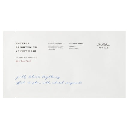 Dr.Althea Natural Brightening Velvet Mask - 27 G - Intensively Moisturizing And Brightening Sheet Mask