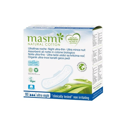 Masmi Night Pads With Wings Organic Cotton 10 Units