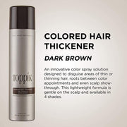 Toppik Colored Hair Thickener Dark Brown Spray for Thinning Hair 5.1oz