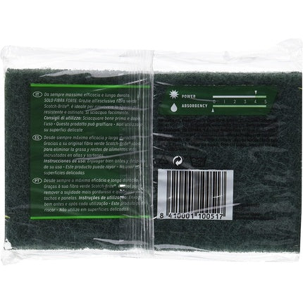 Scotch-Brite Fiber Green Popular - Pack of 3