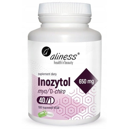 Aliness Inositol 650 Myo/D-Chiro, 100 Capsules - Dietary Supplement