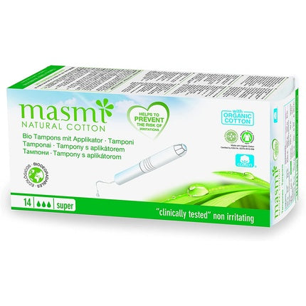 MASMI NATURAL COTTON Bio Tampons Super with Applicator