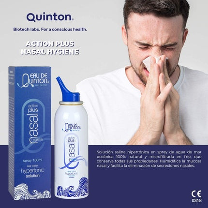 Eau De Quinton Sea Action Plus Nasal Hygiene Hypertonic 100ml Spray