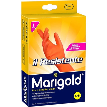 Marigold 145680 Gloves Durable Maximum Elasticity and Strength Double Layer of Latex Pure Cotton Lining Long Cuffs and Edging Tearproof S