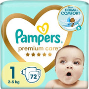 Pampers Premium Care Size 1 Disposable Diapers 72 pcs - for 2-5 kg