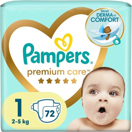 Pampers Premium Care Size 1 Disposable Diapers 72 pcs - for 2-5 kg