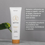 Kemon Actyva Bellessere Balm Hair and Body Balm with Soothing and Protective Effects with Argan, Sweet Almond, and Flaxseed Oils 150ml