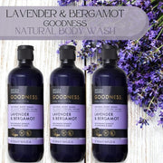 Baylis & Harding Goodness Body Wash Lavender & Bergamot Luxury Bath Wash with Relaxing Mood Boosters to Enhance Sleep Natural Essential Oils Dermatologist Approved Vegan