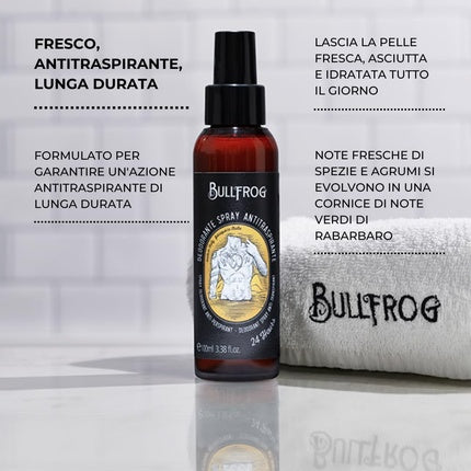 Bullfrog Antiperspirant Deodorant Spray 100ml - Leaves Skin Fresh and Dry