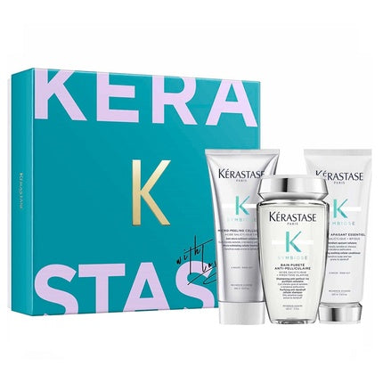 Kerastase Symbiose Cleansing And Moisturizing Shampoo 250ml + Hair And Scalp Conditioner 200ml + Micro-Peeling 200ml