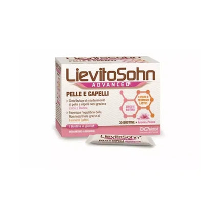 Marco Antonetto Farmaceutici Lievitosohn Advanced Supplement For Skin And Hair 30 Sachets Peach Flavor