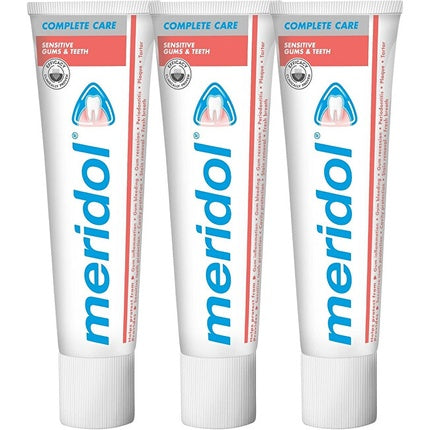 Meridol Complete Care Sensitive Gums & Teeth Toothpaste Tripack 3 X 75 Ml