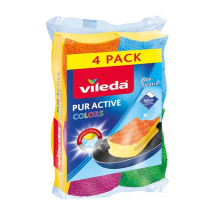Vileda Pur Active Colors Scouring Sponges