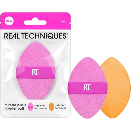 Real Techniques Miracle 2-In-1 Powder Puff Dual-Sided Full-Size Makeup
