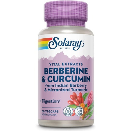 Solaray Berberine & Curcumin Root Extracts Healthy Digestive Cardiovascular Metabolic Function Support 60 VegCaps