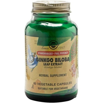 Solgar Ginkgo Biloba Leaf Extract 60 Vegetable Capsules - Brain & Immune Health - Non-GMO, Vegan, Gluten Free, Dairy Free, Kosher, Halal