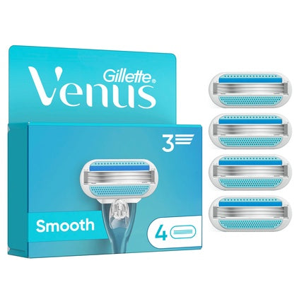 Venus Gillette Venus Smooth Razor Blades For Women - Blue/White - 4 Pieces
