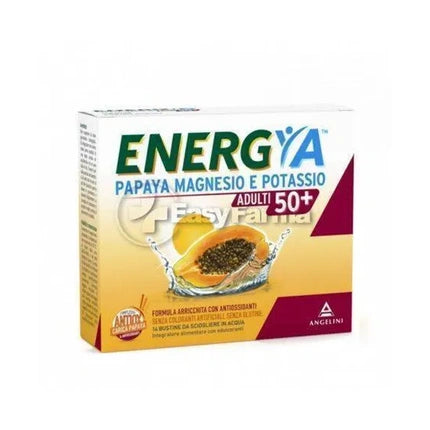 Angelini Energya Papaya Magnesium And Potassium Adults 50 Supplement 14 Sachets