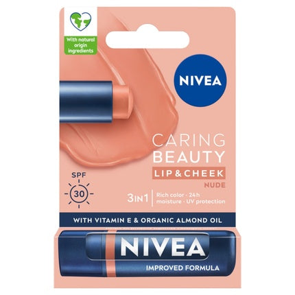 Nivea Caring Beauty 3 In 1 Caring Lipstick Nude 4.8g