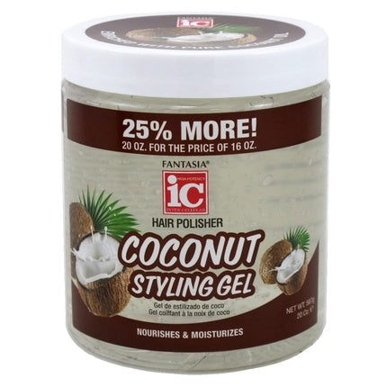 FANTASIA Ic Coconut Styling Gel Nourish and Moisturize 20 Ounce