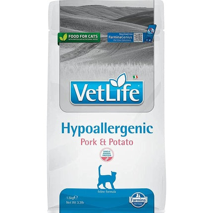 Vet Life Natural Diet Cat Hypoallergenic Pork & Potato 1.5 Kg