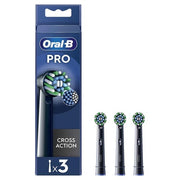 Oral-B Pro Cross Action Black Replacement Heads 3 Heads Black 3 Pieces
